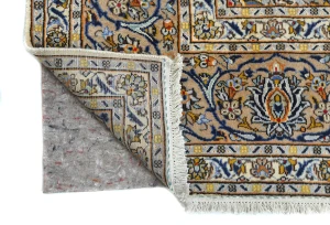 Vintage Cream Floral Traditional 9'6X13'2 Kashan Persian Oriental Rug