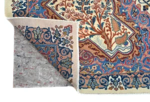 Vintage Cream Pictorial Traditional 8X11 Kashmar Persian Rug