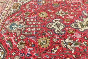 Vintage Red Floral Traditional 8x11 Tabriz Persian Rug