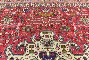 Vintage Red Floral Traditional 8x11 Tabriz Persian Rug