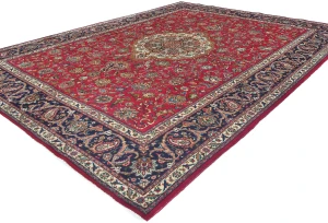 Vintage Red Floral Traditional 10X13 Tabriz Persian Rug