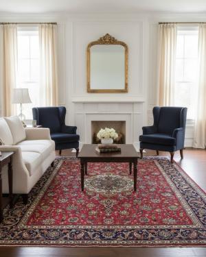 9'9 x 12'10 Hand Knotted Tabriz Floral Persian Wool Rug