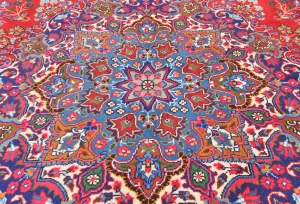 Vintage Red Traditional 10X13 Sabzevar Persian Rug