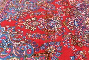 Vintage Red Traditional 10X13 Sabzevar Persian Rug