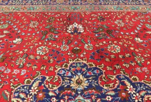 Vintage Red Floral Traditional 10X13 Tabriz Persian Rug