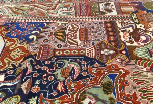 Vintage Mauve Pictorial 10X13 Kashmar Persian Rug