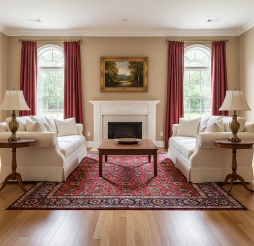 Vintage Red FloralTraditional 9'7X12'6 Tabriz Persian Rug