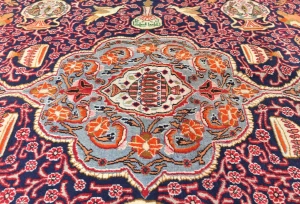 Vintage Purple-navy Traditional 9'5X12'4 Kashmar Persian Rug