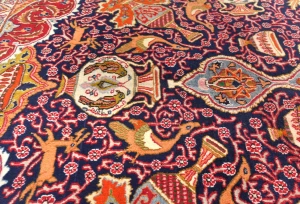 Vintage Purple-navy Traditional 9'5X12'4 Kashmar Persian Rug