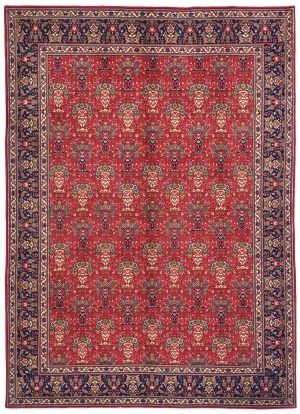 Vintage Red Pictorial Traditional 10X13 Tabriz Persian Rug