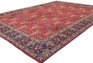 Vintage Red Pictorial Traditional 10X13 Tabriz Persian Rug