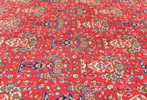Vintage Red Pictorial Traditional 10X13 Tabriz Persian Rug