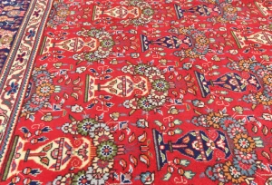 Vintage Red Pictorial Traditional 10X13 Tabriz Persian Rug