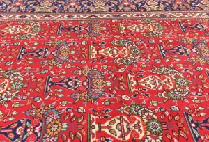 Vintage Red Pictorial Traditional 10X13 Tabriz Persian Rug