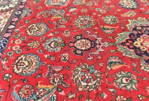 Vintage Red Floral Traditional 8X11 Tabriz Persian Rug