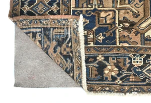 Semi Antique Rusty Peach Geometric 8X9 Heriz Persian Rug