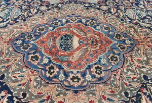 Vintage Purple-navy  Pictorial 9'8X12'4 Kashmar Persian Rug