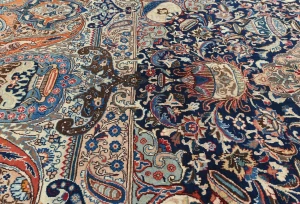 Vintage Purple-navy  Pictorial 9'8X12'4 Kashmar Persian Rug