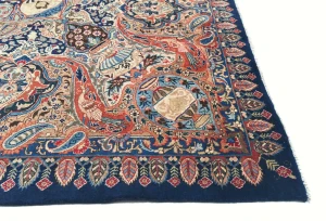 Vintage Purple-navy  Pictorial 9'8X12'4 Kashmar Persian Rug