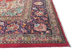 Vintage Red Floral Traditional 10X13 Tabriz Persian Rug