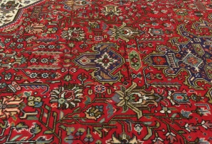 Vintage Red Floral Traditional 8x11 Tabriz Persian Rug