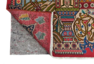 Semi Antique Multicolored Pictorial 9'5X12'6 Kashmar Persian Rug