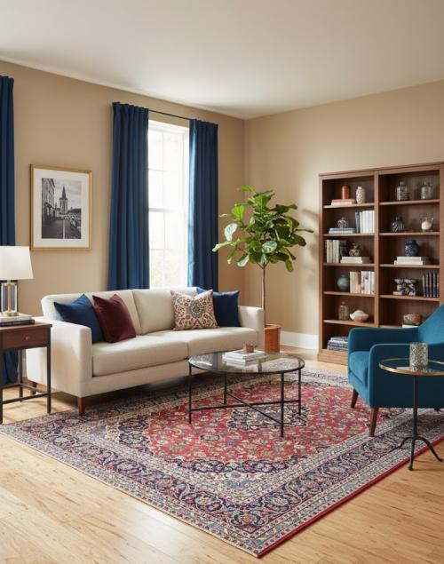 Vintage Red Traditional 8X12 Kashan Persian Rug