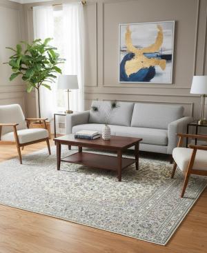 Vintage Cream Floral Traditional 8X11 Kashan Persian original Rug