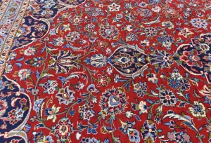 Vintage Red Floral Traditional 10X13 Kashan Persian original Rug