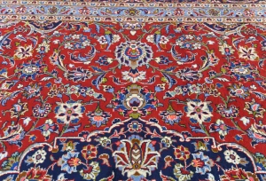 Vintage Red Floral Traditional 10X13 Kashan Persian original Rug
