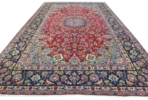 Vintage Red Traditional 9X13 Najafabad Persian Rug