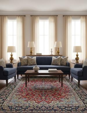 Vintage Red Traditional 9X13 Najafabad Persian Rug