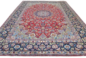 Vintage Red Traditional 9X13 Najafabad Persian Rug