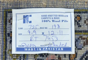 Vintage Cream Traditional Floral 10X13 Kashan Persian Rug