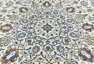 Vintage Cream Traditional Floral 10X13 Kashan Persian Rug