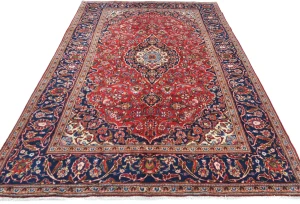 Vintage Red Traditional Floral 6X10 Kashan Persian Rug