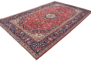 Vintage Red Traditional Floral 6X10 Kashan Persian Rug