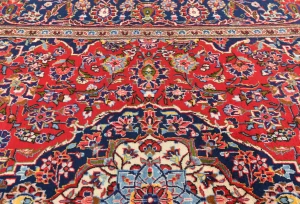 Vintage Red Traditional Floral 6X10 Kashan Persian Rug