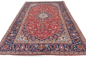 Vintage Red Traditional Floral 6X10 Kashan Persian Rug