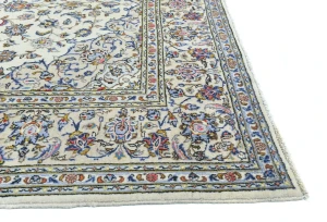 Vintage Cream Traditional Floral 7X10 Kashan Persian Rug