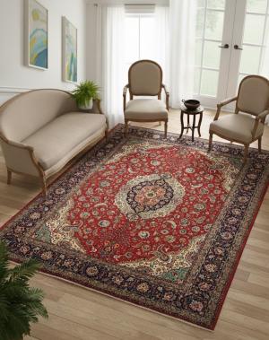 Vintage Red Floral Traditional 9'3X12'9 Tabriz Persian Rug