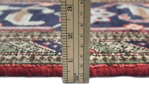 Vintage Bittersweet Red Geometric Traditional 7X10 Tabriz Persian Rug