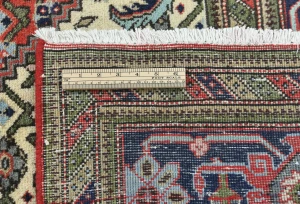 Vintage Bittersweet Red Geometric Traditional 7X10 Tabriz Persian Rug