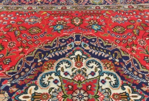 Vintage Red Floral Traditional 6'7X9'6 Tabriz Persian Rug