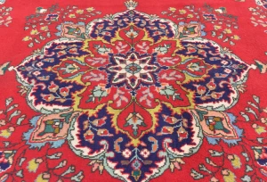 Vintage Red Floral Traditional 7X10 Tabriz Persian Rug