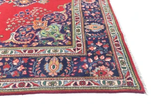 Vintage Red Floral Traditional 7X10 Tabriz Persian Rug