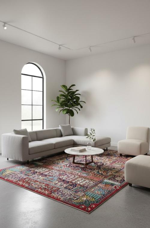 Vintage Multicolored Traditional 9'5X12'6 Kashmar Persian Rug