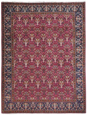 Vintage Fuchsia Red Traditional 10X13 Tabriz Persian Rug