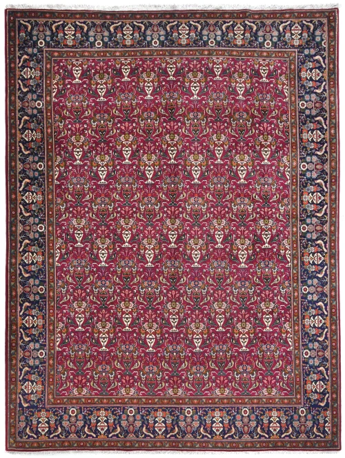 Vintage Fuchsia Red Traditional 10X13 Tabriz Persian Rug