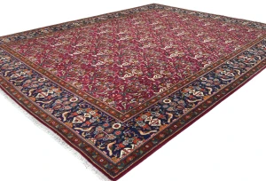 Vintage Fuchsia Red Traditional 10X13 Tabriz Persian Rug